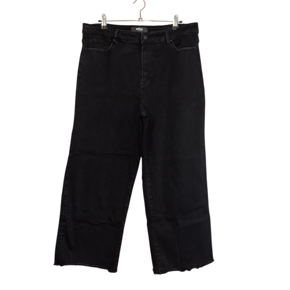 Mica Jeans Black 14W Wide Leg Raw Hem